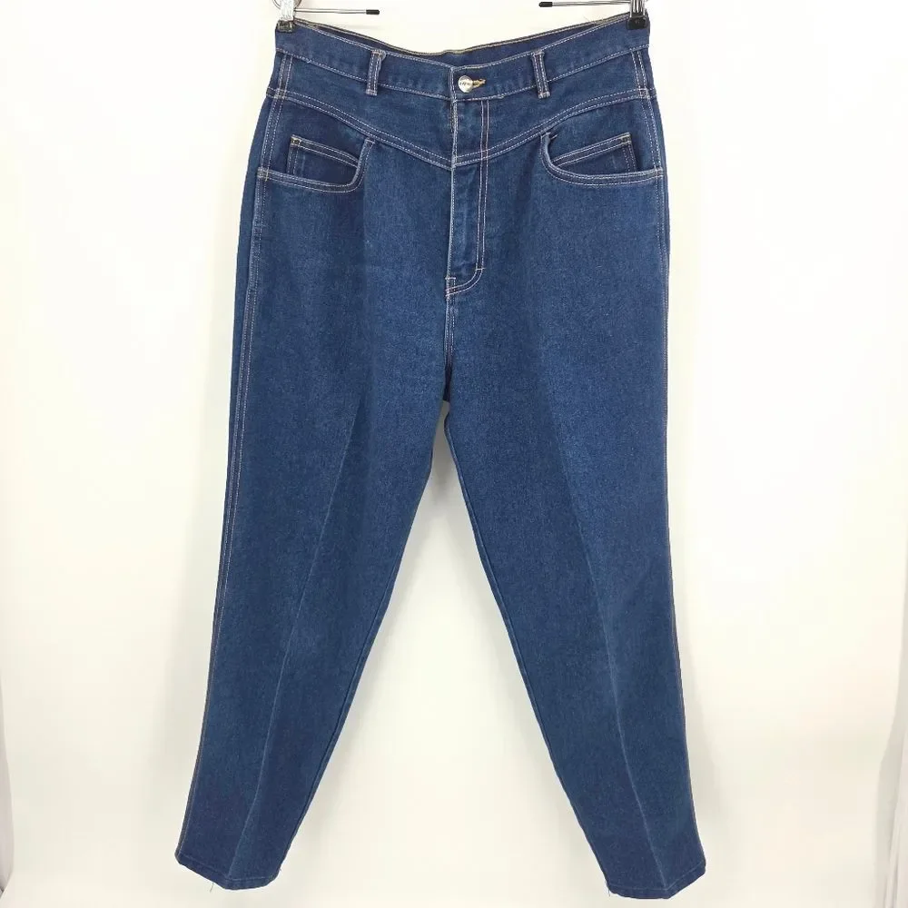 Vintage Gitano Mom Jeans Womens 18 Blue Denim High Rise Tapered Leg 80s Retro